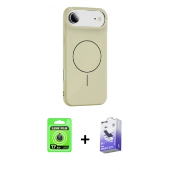 MARSİLYAN™- iPhone 17 Air Kılıf Yankı Form Serisi - Siyah Bilvis 5in1 5D Magic Hayalet Cam Ekran Koruyucu + Raze Metal Kamera Lens - MI