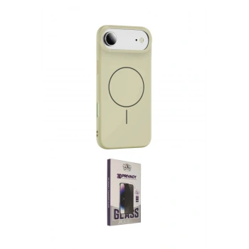 MARSİLYAN™- iPhone 17 Air Kılıf Yankı Form Serisi - Siyah Bilvis Hayalet Cam Ekran Koruyucu