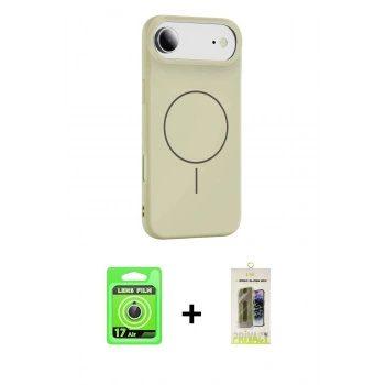 MARSİLYAN™- iPhone 17 Air Kılıf Yankı Form Serisi - Siyah Joko Magic 5D Hayalet Cam + Raze Metal Kamera Lens - GS