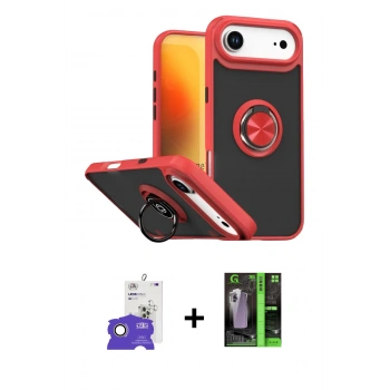 MARSİLYAN™- iPhone 17 Air Kılıf Yörünge Çizgi - Şeffaf 360 Full Body Arka Koruyucu + Bilvis Titan Kamera Lens - GD