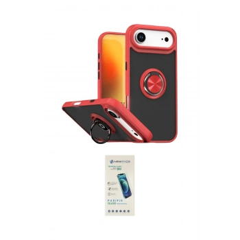 MARSİLYAN™- iPhone 17 Air Kılıf Yörünge Çizgi - Şeffaf Pasifik Cam Ekran Koruyucu