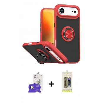 MARSİLYAN™- iPhone 17 Air Kılıf Yörünge Çizgi - Siyah Joko Magic 5D Hayalet Cam + Bilvis Titan Kamera Lens - SH