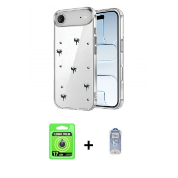 MARSİLYAN™- iPhone 17 Air Kılıf Yörünge Form - Siyah Joko Magic 5D Cam + Raze Metal Kamera Lens - GS