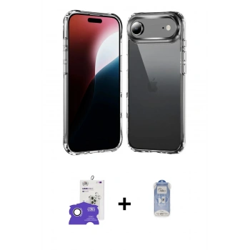 MARSİLYAN™- iPhone 17 Air Kılıf Zirve Doku - Siyah Joko Magic 5D Cam + Bilvis Titan Kamera Lens - GS