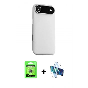 MARSİLYAN™- iPhone 17 Air Kılıf Zirve Modern Prime - Siyah 3D Antistatik Seramik Nano Ekran Koruyucu + Raze Metal Kamera Lens - GD