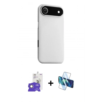 MARSİLYAN™- iPhone 17 Air Kılıf Zirve Modern Prime - Siyah 3D Antistatik Seramik Nano Ekran Koruyucu + Bilvis Titan Kamera Lens - GD