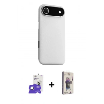 MARSİLYAN™- iPhone 17 Air Kılıf Zirve Modern Prime - Siyah Bilvis 3D Cam Ekran Koruyucu + Bilvis Titan Kamera Lens - GS