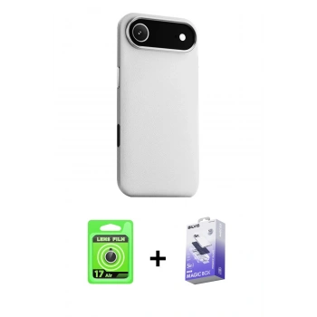 MARSİLYAN™- iPhone 17 Air Kılıf Zirve Modern Prime - Siyah Bilvis 5in1 5D Magic Hayalet Cam Ekran Koruyucu + Raze Metal Kamera Lens - GS