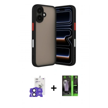 MARSİLYAN™- iPhone 17 Kılıf Ahenk Çizgi Serisi - Şeffaf 360 Full Body Arka Koruyucu + Bilvis Titan Kamera Lens - SH