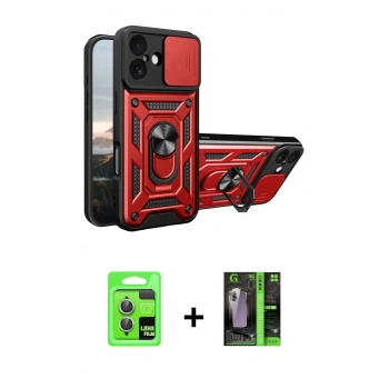 MARSİLYAN™- iPhone 17 Kılıf Ahenk Klasik - Şeffaf 360 Full Body Arka Koruyucu + Raze Metal Kamera Lens - AKMI