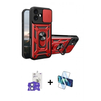 MARSİLYAN™- iPhone 17 Kılıf Ahenk Klasik - Siyah 3D Antistatik Cam Ekran Koruyucu + Bilvis Titan Kamera Lens - AKMI