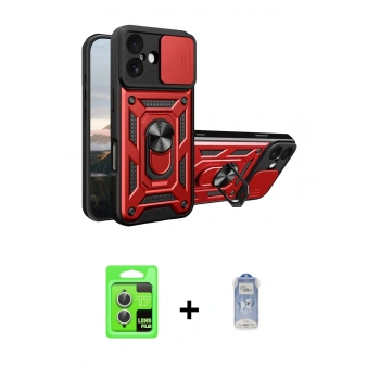 MARSİLYAN™- iPhone 17 Kılıf Ahenk Klasik - Siyah Joko Magic 5D Cam + Raze Metal Kamera Lens - GS