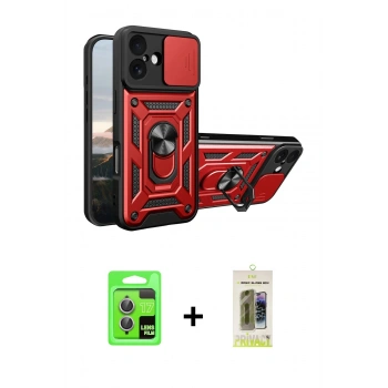 MARSİLYAN™- iPhone 17 Kılıf Ahenk Klasik - Siyah Joko Magic 5D Hayalet Cam + Raze Metal Kamera Lens - AKMR