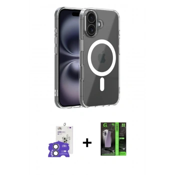 MARSİLYAN™- iPhone 17 Kılıf Ahenk Minimal Serisi - Şeffaf 360 Full Body Arka Koruyucu + Bilvis Titan Kamera Lens - AKYL