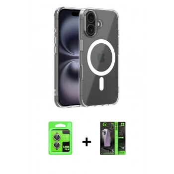 MARSİLYAN™- iPhone 17 Kılıf Ahenk Minimal Serisi - Siyah 360 Mat Full Body Arka Koruyucu + Raze Metal Kamera Lens - AKMR