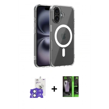 MARSİLYAN™- iPhone 17 Kılıf Ahenk Minimal Serisi - Siyah 360 Mat Full Body Arka Koruyucu + Bilvis Titan Kamera Lens - AKMI