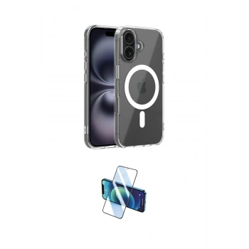 MARSİLYAN™- iPhone 17 Kılıf Ahenk Minimal Serisi - Siyah 3D Antistatik Cam Ekran Koruyucu