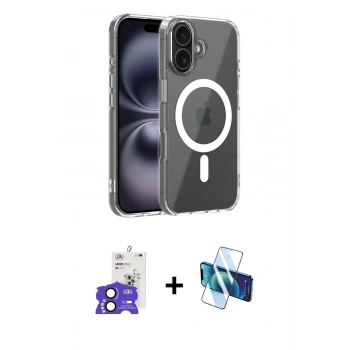 MARSİLYAN™- iPhone 17 Kılıf Ahenk Minimal Serisi - Siyah 3D Antistatik Seramik Nano Ekran Koruyucu + Bilvis Titan Kamera Lens - SH