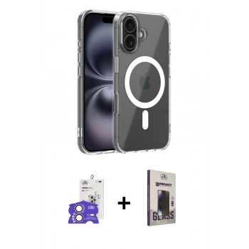 MARSİLYAN™- iPhone 17 Kılıf Ahenk Minimal Serisi - Siyah Bilvis Hayalet Cam Ekran Koruyucu + Bilvis Titan Kamera Lens - GS