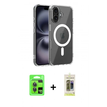 MARSİLYAN™- iPhone 17 Kılıf Ahenk Minimal Serisi - Siyah Joko Magic 5D Hayalet Cam + Raze Metal Kamera Lens - GI