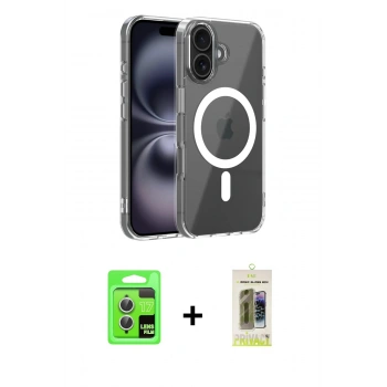 MARSİLYAN™- iPhone 17 Kılıf Ahenk Minimal Serisi - Siyah Joko Magic 5D Hayalet Cam + Raze Metal Kamera Lens - GS