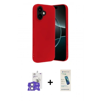 MARSİLYAN™- iPhone 17 Kılıf Ahenk Serisi - Şeffaf Pasifik Cam Ekran Koruyucu + Bilvis Titan Kamera Lens - LA