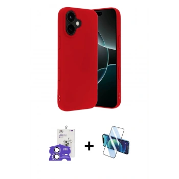MARSİLYAN™- iPhone 17 Kılıf Ahenk Serisi - Siyah 3D Antistatik Seramik Nano Ekran Koruyucu + Bilvis Titan Kamera Lens - LA