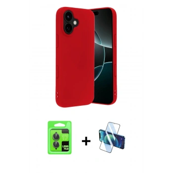 MARSİLYAN™- iPhone 17 Kılıf Ahenk Serisi - Siyah 3D Antistatik Seramik Nano Ekran Koruyucu + Raze Metal Kamera Lens - GI