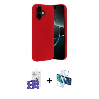 MARSİLYAN™- iPhone 17 Kılıf Ahenk Serisi - Siyah 3D Antistatik Seramik Nano Ekran Koruyucu + Bilvis Titan Kamera Lens - SH
