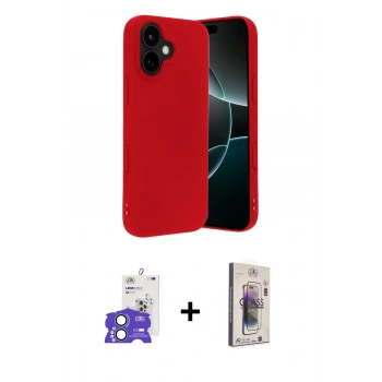 MARSİLYAN™- iPhone 17 Kılıf Ahenk Serisi - Siyah Bilvis 3D Cam Ekran Koruyucu + Bilvis Titan Kamera Lens - AKMI