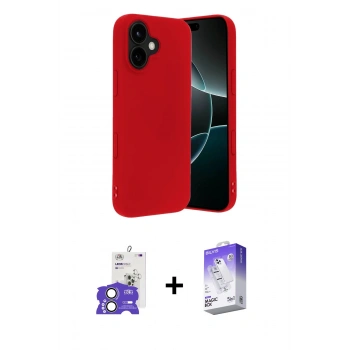 MARSİLYAN™- iPhone 17 Kılıf Ahenk Serisi - Siyah Bilvis 5in1 3D Magic Cam Ekran Koruyucu + Bilvis Titan Kamera Lens - AKYL