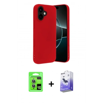 MARSİLYAN™- iPhone 17 Kılıf Ahenk Serisi - Siyah Bilvis 5in1 5D Magic Hayalet Cam Ekran Koruyucu + Raze Metal Kamera Lens - AKYL