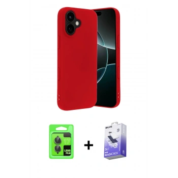 MARSİLYAN™- iPhone 17 Kılıf Ahenk Serisi - Siyah Bilvis 5in1 5D Magic Hayalet Cam Ekran Koruyucu + Raze Metal Kamera Lens - GI