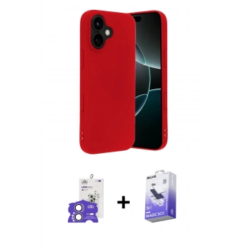 MARSİLYAN™- iPhone 17 Kılıf Ahenk Serisi - Siyah Bilvis 5in1 5D Magic Hayalet Cam Ekran Koruyucu + Bilvis Titan Kamera Lens - LA