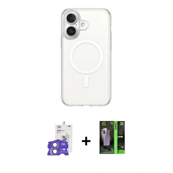 MARSİLYAN™- iPhone 17 Kılıf Ahenk Yansıma Prime - Siyah 360 Mat Full Body Arka Koruyucu + Bilvis Titan Kamera Lens - GS