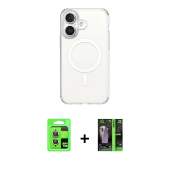 MARSİLYAN™- iPhone 17 Kılıf Ahenk Yansıma Prime - Siyah 360 Mat Full Body Arka Koruyucu + Raze Metal Kamera Lens - AKYL