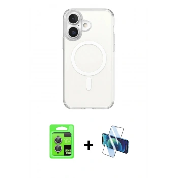 MARSİLYAN™- iPhone 17 Kılıf Ahenk Yansıma Prime - Siyah 3D Antistatik Seramik Nano Ekran Koruyucu + Raze Metal Kamera Lens - AKMR