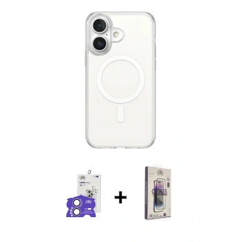 MARSİLYAN™- iPhone 17 Kılıf Ahenk Yansıma Prime - Siyah Bilvis 3D Cam Ekran Koruyucu + Bilvis Titan Kamera Lens - LA