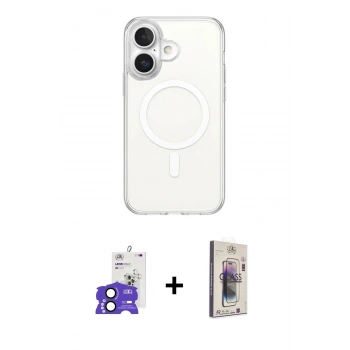 MARSİLYAN™- iPhone 17 Kılıf Ahenk Yansıma Prime - Siyah Bilvis 3D Cam Ekran Koruyucu + Bilvis Titan Kamera Lens - SH