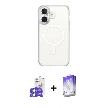 MARSİLYAN™- iPhone 17 Kılıf Ahenk Yansıma Prime - Siyah Bilvis 5in1 3D Magic Cam Ekran Koruyucu + Bilvis Titan Kamera Lens - AKMI