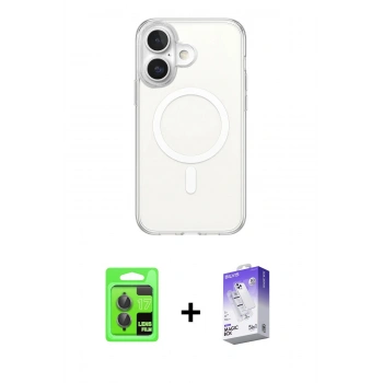 MARSİLYAN™- iPhone 17 Kılıf Ahenk Yansıma Prime - Siyah Bilvis 5in1 3D Magic Cam Ekran Koruyucu + Raze Metal Kamera Lens - GI