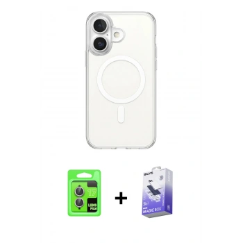 MARSİLYAN™- iPhone 17 Kılıf Ahenk Yansıma Prime - Siyah Bilvis 5in1 5D Magic Hayalet Cam Ekran Koruyucu + Raze Metal Kamera Lens - AKMR