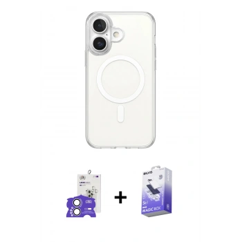 MARSİLYAN™- iPhone 17 Kılıf Ahenk Yansıma Prime - Siyah Bilvis 5in1 5D Magic Hayalet Cam Ekran Koruyucu + Bilvis Titan Kamera Lens - GS