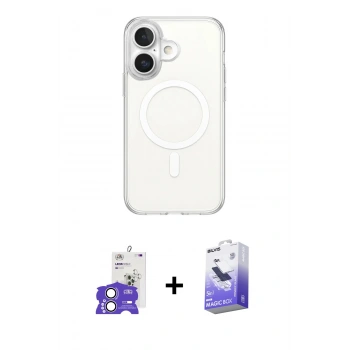 MARSİLYAN™- iPhone 17 Kılıf Ahenk Yansıma Prime - Siyah Bilvis 5in1 5D Magic Hayalet Cam Ekran Koruyucu + Bilvis Titan Kamera Lens - LA
