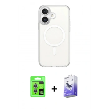 MARSİLYAN™- iPhone 17 Kılıf Ahenk Yansıma Prime - Siyah Bilvis 5in1 5D Magic Hayalet Cam Ekran Koruyucu + Raze Metal Kamera Lens - GS