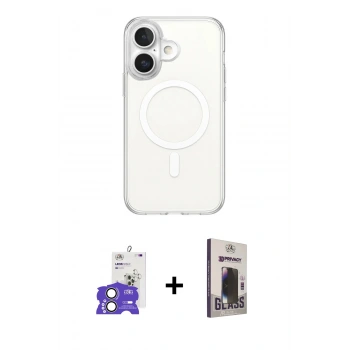 MARSİLYAN™- iPhone 17 Kılıf Ahenk Yansıma Prime - Siyah Bilvis Hayalet Cam Ekran Koruyucu + Bilvis Titan Kamera Lens - AKYL