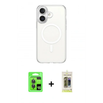 MARSİLYAN™- iPhone 17 Kılıf Ahenk Yansıma Prime - Siyah Joko Magic 5D Hayalet Cam + Raze Metal Kamera Lens - GI