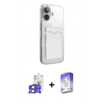 MARSİLYAN™- iPhone 17 Kılıf Doruk Klasik Koleksiyonu - Siyah Bilvis 5in1 3D Magic Cam Ekran Koruyucu + Bilvis Titan Kamera Lens - AKMI