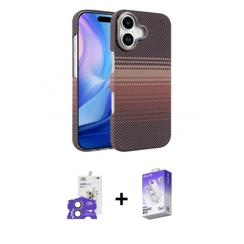MARSİLYAN™- iPhone 17 Kılıf Doruk Serisi - Siyah Bilvis 5in1 3D Magic Cam Ekran Koruyucu + Bilvis Titan Kamera Lens - AKYL