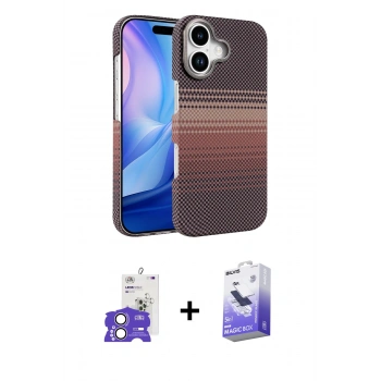MARSİLYAN™- iPhone 17 Kılıf Doruk Serisi - Siyah Bilvis 5in1 5D Magic Hayalet Cam Ekran Koruyucu + Bilvis Titan Kamera Lens - LA